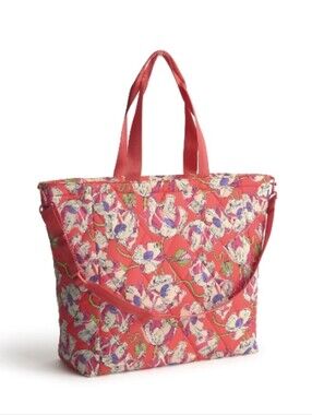 Vera Bradley Large Cooler Tote In Swirling Poppies Decor NWT